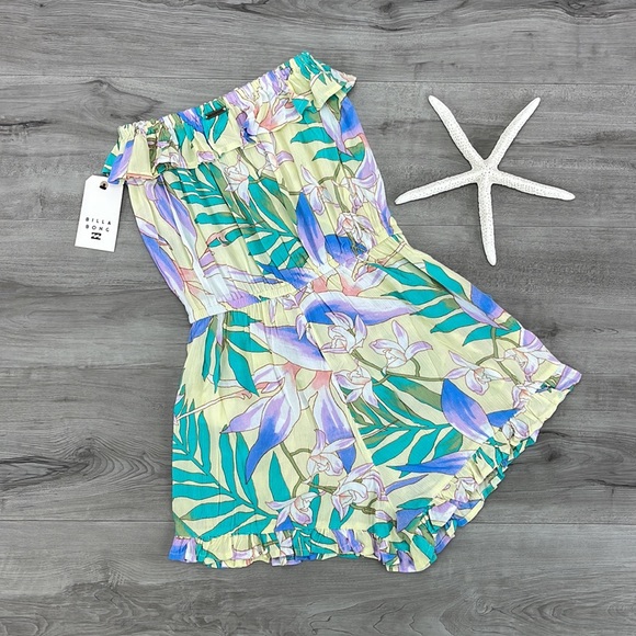 🔆BILLABONG🔆 POCKET FLOWER ROMPER COVER UP - Picture 11 of 12